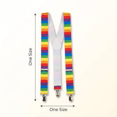 Vibrant Rainbow Stripe Suspenders