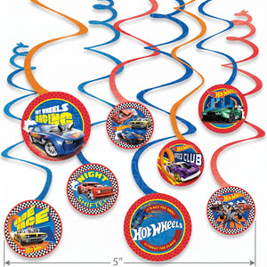 Hot Wheels Swirl Hanging Decorations - 12 Pack