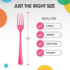 Heavy Duty Cerise Plastic Forks | Case of 1200