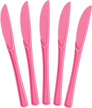 Heavy Duty Cerise Plastic Knives | 50 Count