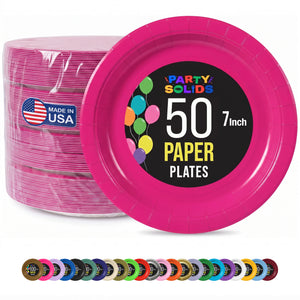7 in. Cerise Paper Plates | 50 Ct.