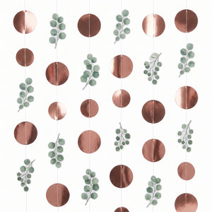 Love & Leaves Hanging Foil Decorations - 7ft, 6 Pack