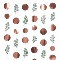 Love & Leaves Hanging Foil Decorations - 7ft, 6 Pack