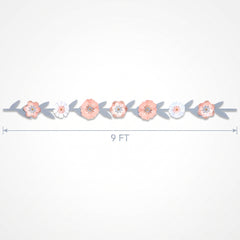 Rose Gold Floral Garland Decoration - 9 ft