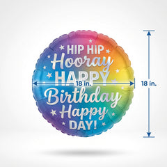 Hip Hooray Happy Birthday Holographic Balloon