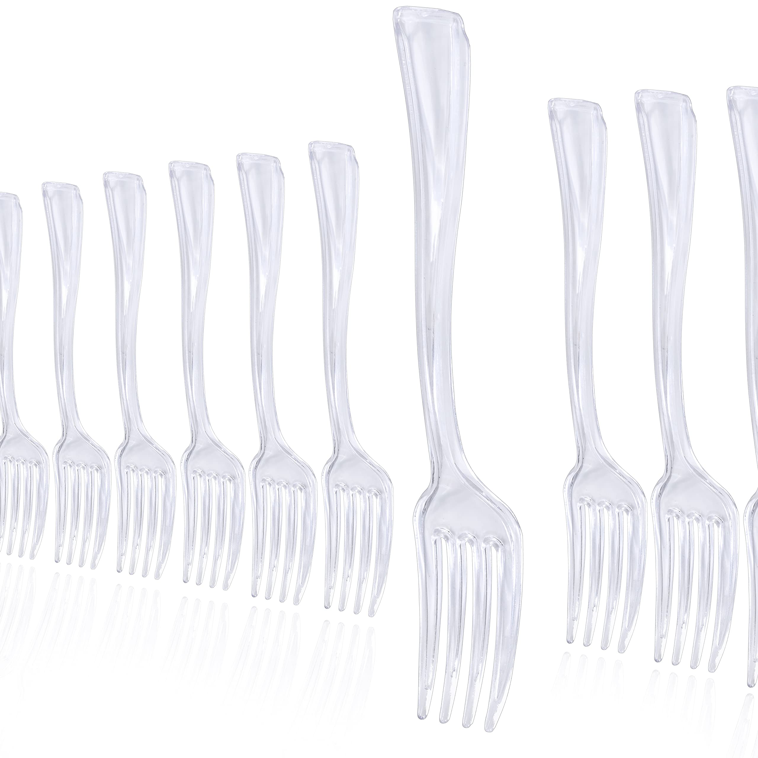 Clear Plastic Tasting Forks | 48 Count