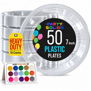 7 in. Clear Plastic Plates | 50 Count