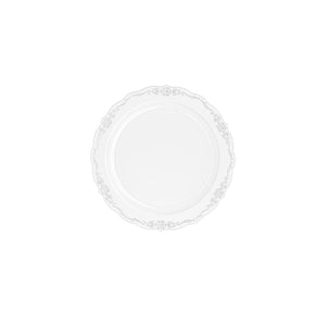 7.5 In. Clear Victorian Design Plates | 20 Count