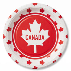 Canada Day Maple Leaf Disposable Party Plates, 7-Inch, 8-Pack - 7 in.