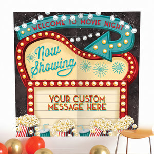 Movie Night "Now Showing" Customizable Backdrop Scene Setter