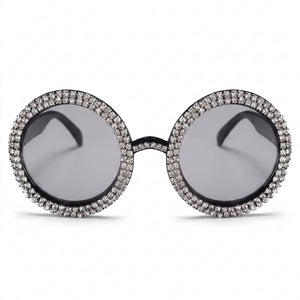 1970s Oversized Crystal Circle Sunglasses