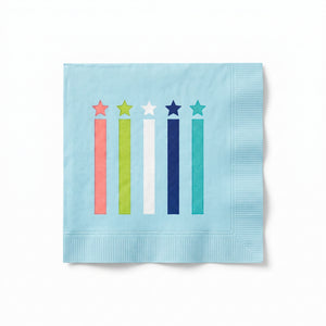 Modern Birthday Candle Beverage Napkins - 16 Pack - 5 In. X 5 In.