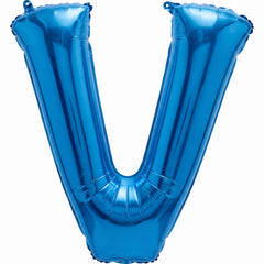 Royal Blue Letter V Foil Balloon