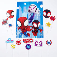 Marvel Spidey and His Amazing Friends Scene Setter Kit with Photo Booth Props