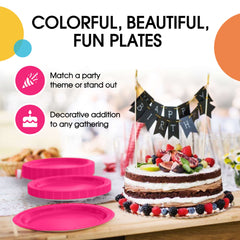7 In. Cerise Paper Plates | Case of 1000