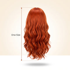 Fiery Hot Honey Red Long Wavy Halloween Wig