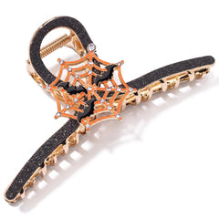 Black Glitter Spider Web Bat Claw Hair Clip