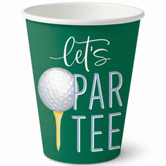"Let's Par Tee" Golf Paper Cups, 12 oz, 20 Pack