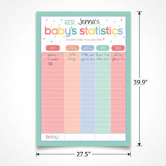 "Guess Baby's Statistics" Baby Shower Game Poster