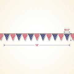 Stars and Stripes Patriotic Pennant Banner