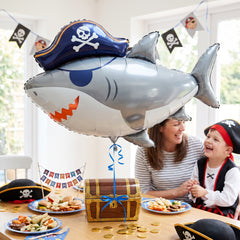 Ahoy Matey Pirate Shark Foil Balloon