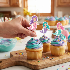 Enchanting Mermaid Cupcake Picks - 24 Count