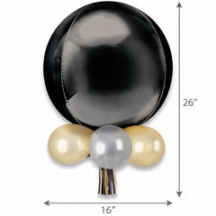 Luxe Black & Gold Balloon Chandelier Kit - 16x26 Inches