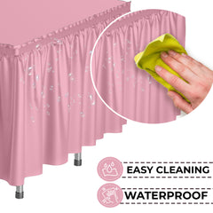 Pink Plastic Table Skirt