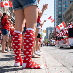 Canada Day Maple Leaf Knee-High Socks