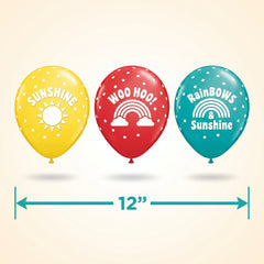 Retro Rainbow Latex Balloon Decorating Kit - 12-inch, 6-pack