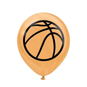 Basketball-Themed "Nothin' But Net" Latex Balloons - 12-Inch, 6-Pack