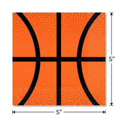 Nothin' But Net Basketball Beverage Napkins - 36 Pack - 5 In. X 5 In.