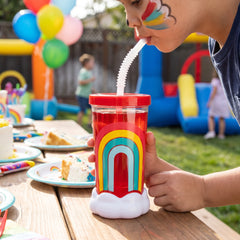 Retro Rainbow Sippy Cup with Straw - 23 oz