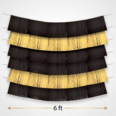 Elegant Black Fringe Backdrop Banner Kit for Any Occasion