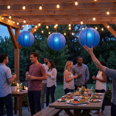 Royal Blue Paper Lanterns, 9.5-Inch, 3-Pack