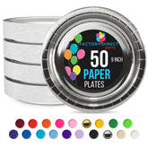 9 In. Reflective Silver Paper Plates - 50 Ct.