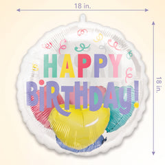 Pastel Confetti Happy Birthday Foil Balloon