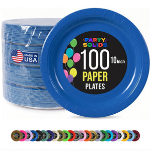 10 in. Dark Blue Paper Plates | 100 Count