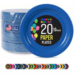 10 In. Dark Blue Paper Plates - 20 Ct.
