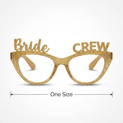 "Bride Crew" Glitter Cat Eye Glasses - Bachelorette Party Accessory (6ct)