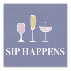 "Sip Happens" Cocktail Beverage Napkins - 5 In. X 5 In.