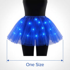 Radiant Royal Blue Light-Up Tutu for Adults