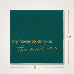 My Favorite Drink Is...' Foil Stamped Beverage Napkins - 20 Count - 5 In. X 5 In.