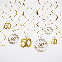 Golden 50th Anniversary Swirl Decorations Value Pack