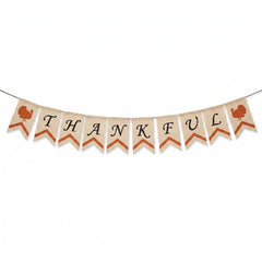 Thankful Burlap Canvas Banner for Thanksgiving Decor