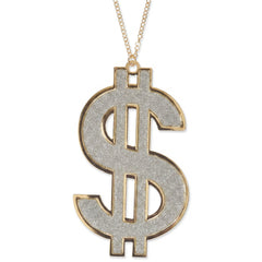 Dollar Sign Necklace Choker - 1990s Hip-Hop Costume Accessory