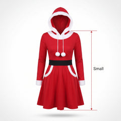 Adult Sassy Santa Hooded Costume Dress