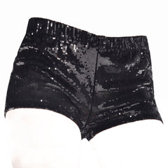 Women's Black Sequin Boy Shorts - S/M