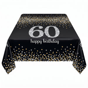 Sparkling Celebration Plastic Birthday Table Cover