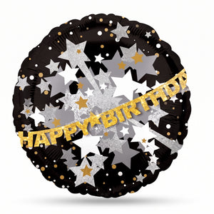 Deluxe Starry Night Happy Birthday Foil Balloon